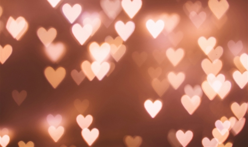 light hearts in a shimmer background