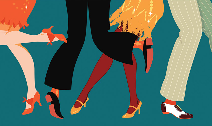 illustration of dancing feet