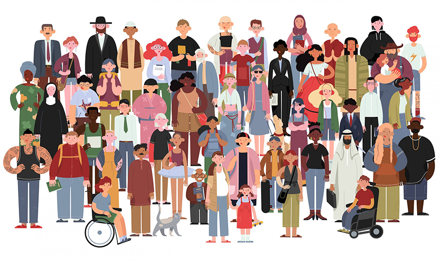 People in a group
