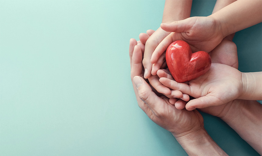 two hands holding a heart