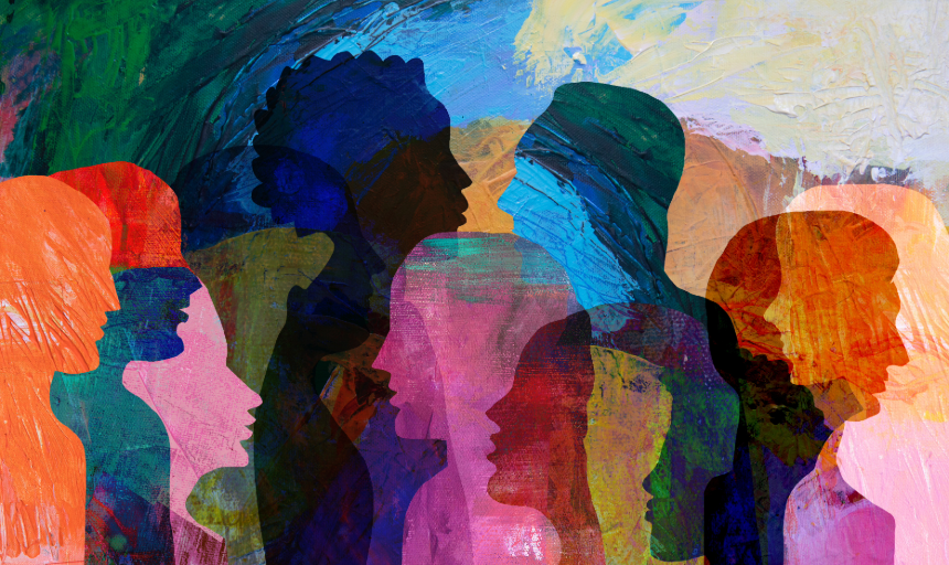 Illustration of silhouettes of people