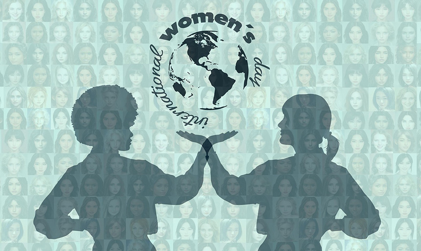 Graphic of two figures holding up a globe