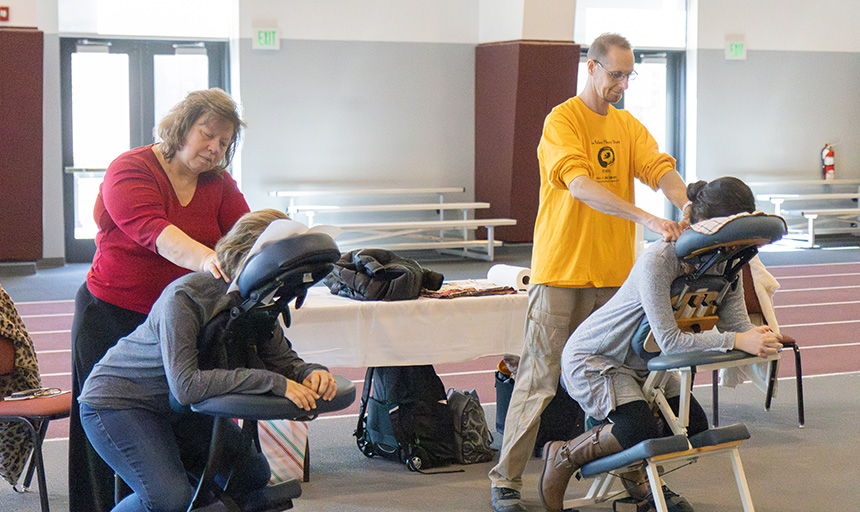 Two people getting a massage