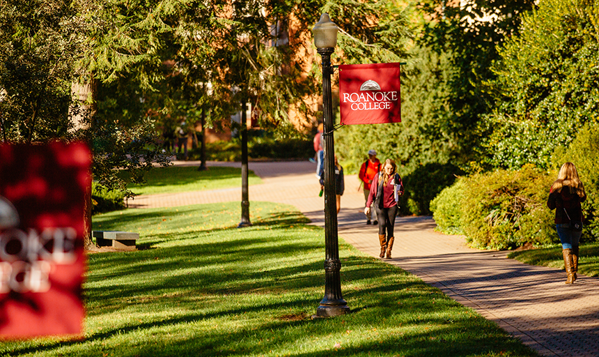 a student walking to class