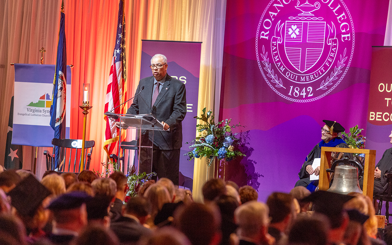 Allen was among the special guests who helped welcome President Frank Shushok Jr. to Roanoke College during his inauguration on Oct. 27, 2023.
