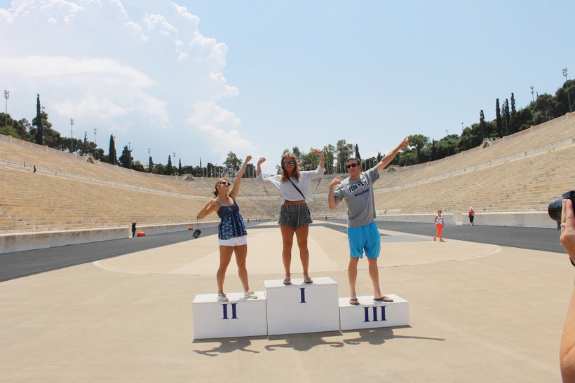 Students in a stadium