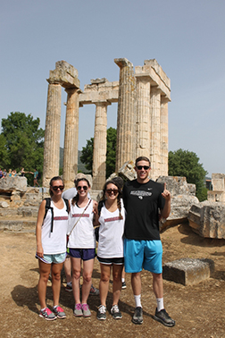 Students in ancient ruins