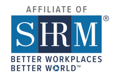 SHRM logo that says "affiliate of SHRM" and underneath it "better workplace, better world"