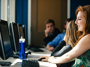 Students working at computers