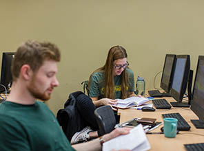 Students working