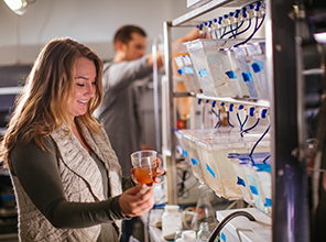 Students working in a lab