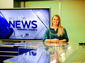 Student working at WSLS10 news