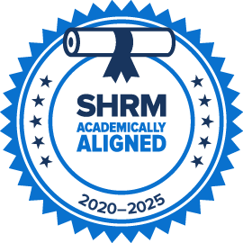 The logo for the SHRM academically aligned school for the 2020-2025 period