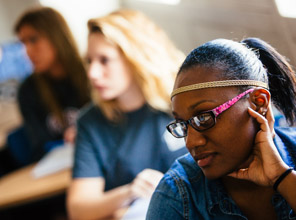 Students paying attention in class