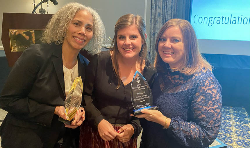 Carissa Divant, Kelsea Pieters, and Leslie Taylor with their awards