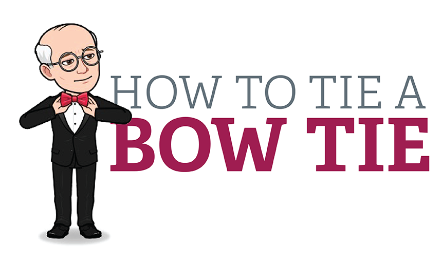 How to tie a bow tie, photo of Maxey bitmoji