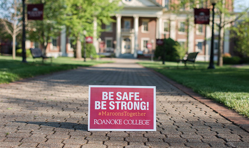 #MaroonsTogether sign by Administration Building