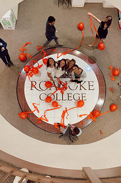 A photo of students from above