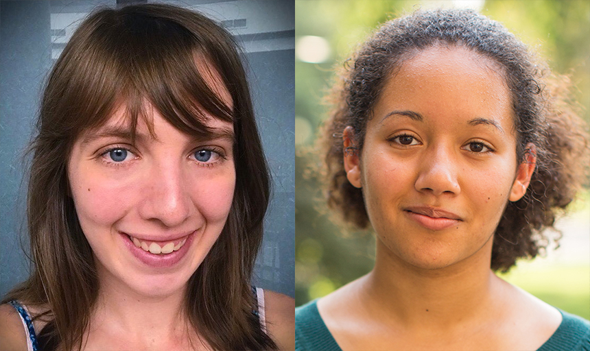 Two female students smiling