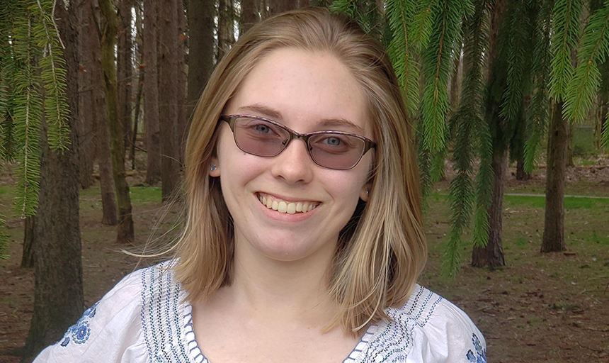 Female student smiling