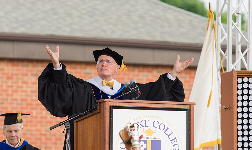 President Maxey speaks at the Class of 2021 Commencement
