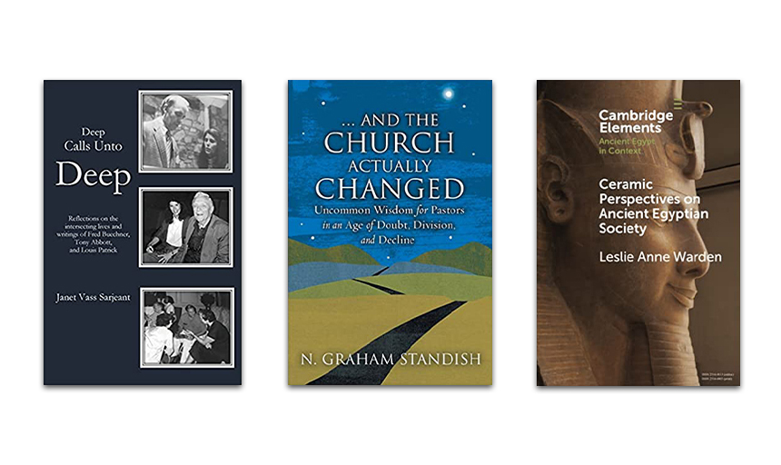book covers for books by Janet Sarjeant, Rev. Dr. Graham Standish and Dr. Leslie Warden