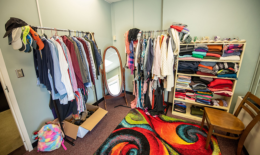 Clothing racks filled with clothes