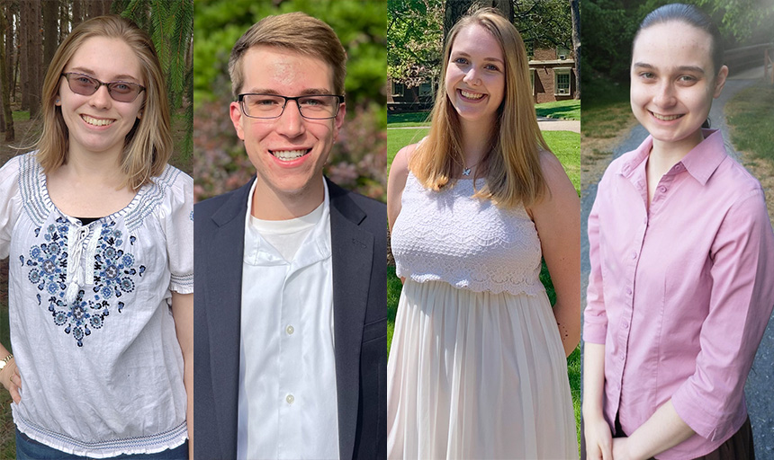 Four students smiling