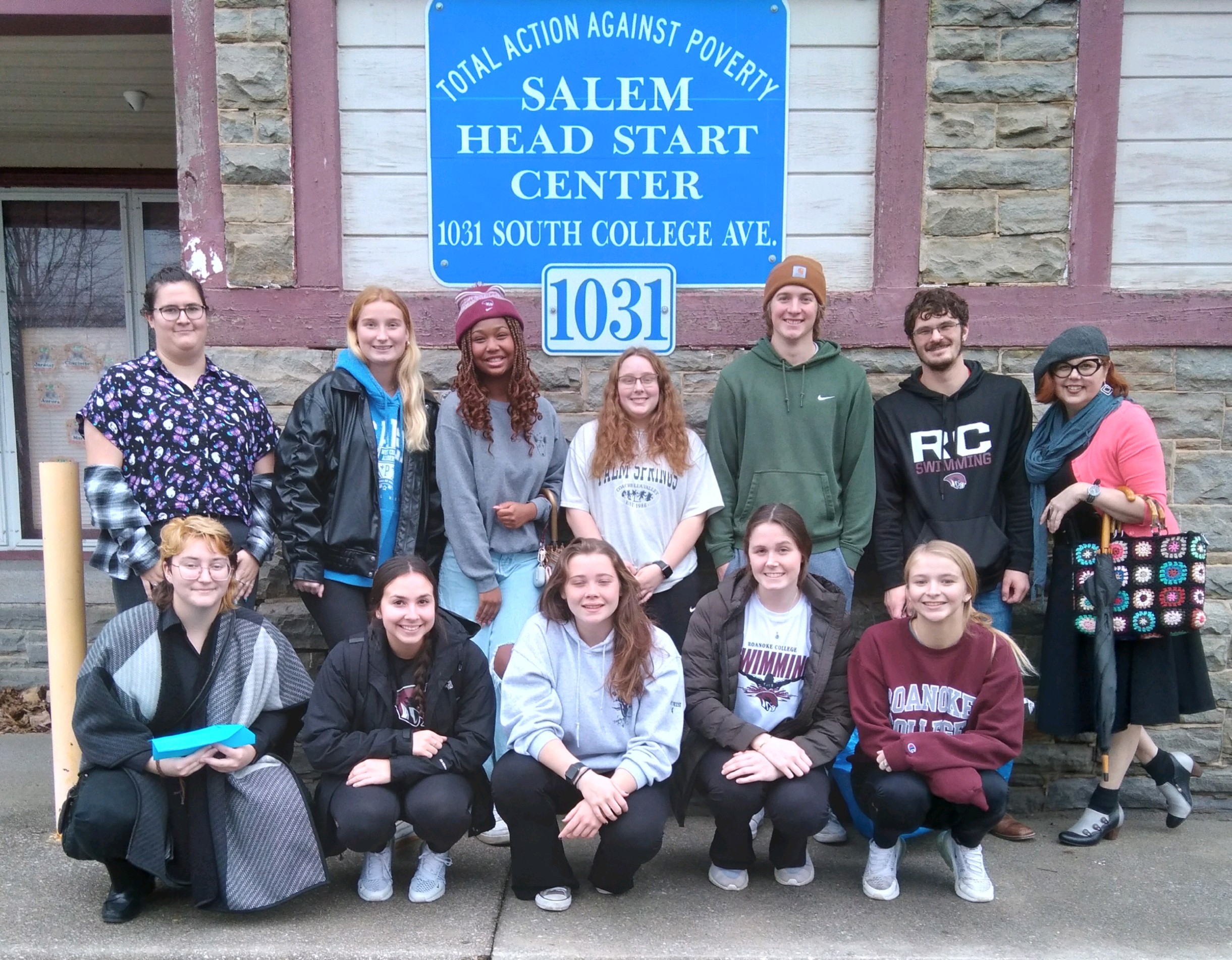 Students stand outside the Salem Head Start Center