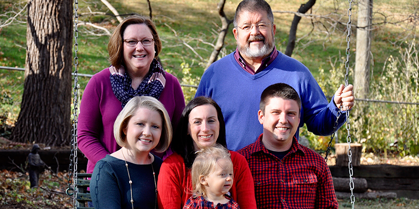 George Arthur with his wife, children and granddaughter