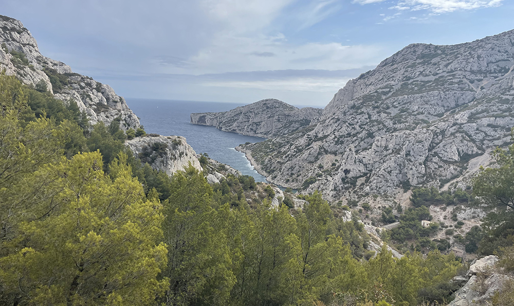 landscape with mountains and ocean