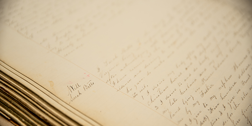 a handwritten record book