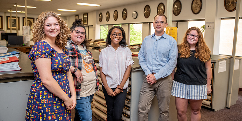 student researchers with Dr. Jesse Bucher