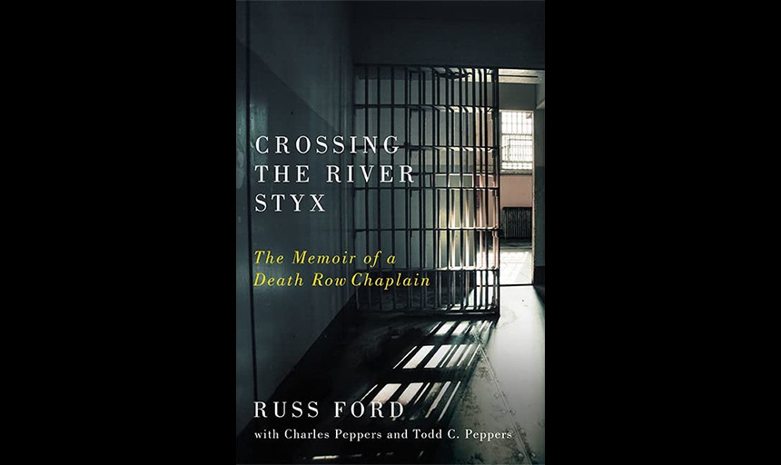 Image of book cover for Crossing The River Styx with a design featuring a photograph of the bars of a prison cell