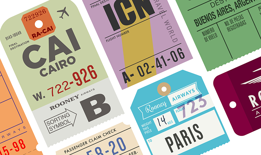 travel graphic looking like tickets