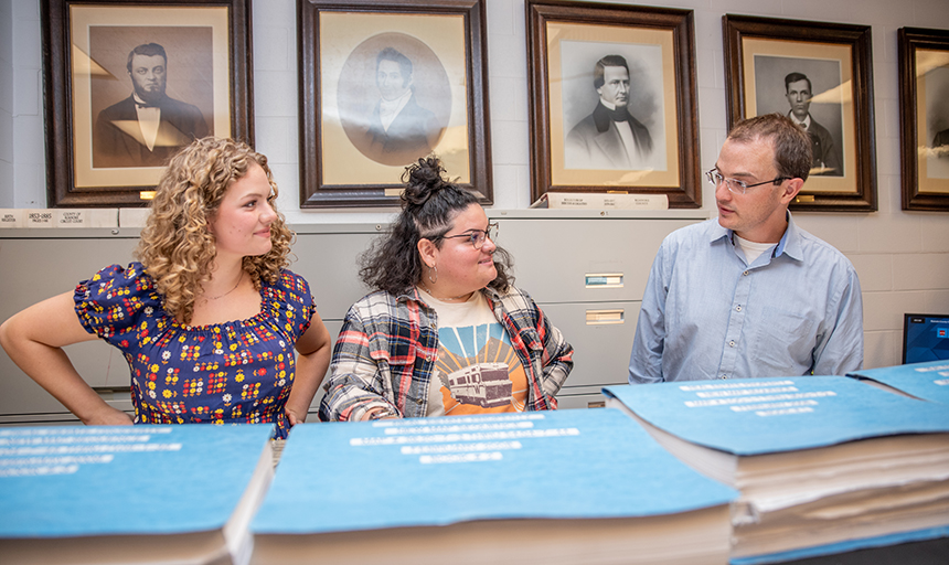 Ivey Kline '23 and Professor of History Jesse Bucher 