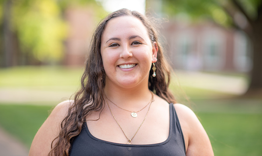 Rebecca Dance smiles for a portrait photo