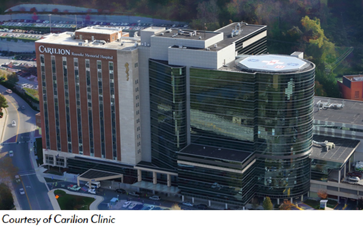 Photo of exterior of Carilion Roanoke Memorial Hospital