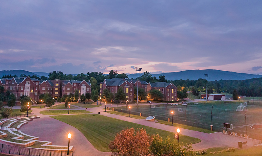 Maroon Athletic Quad in the sunset