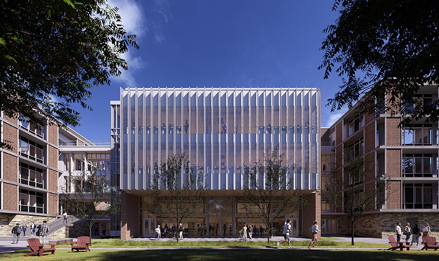 Rendering of exterior design for a state-of-the-art science building