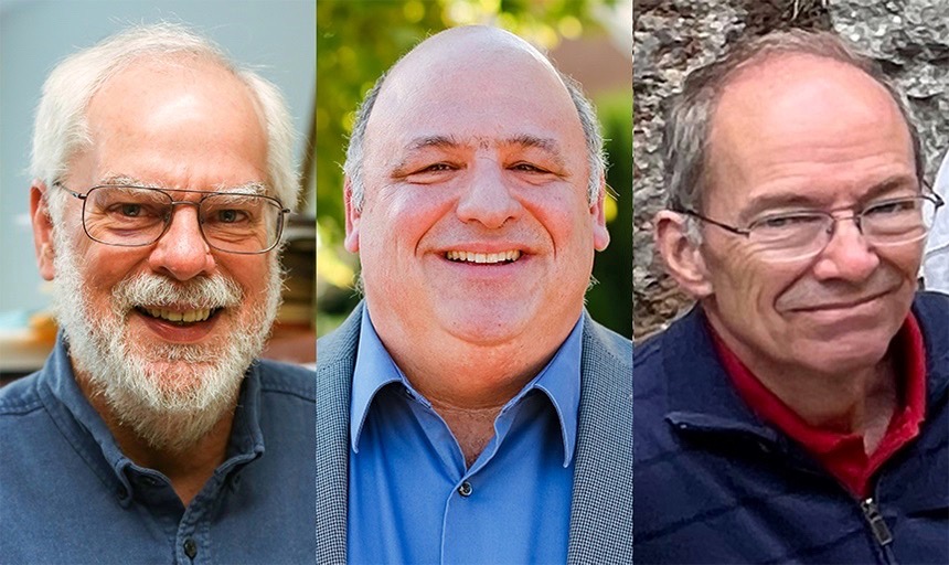 Collage of three headshots of faculty members