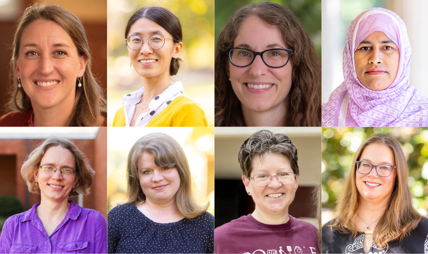 Collage of 8 faculty headshots