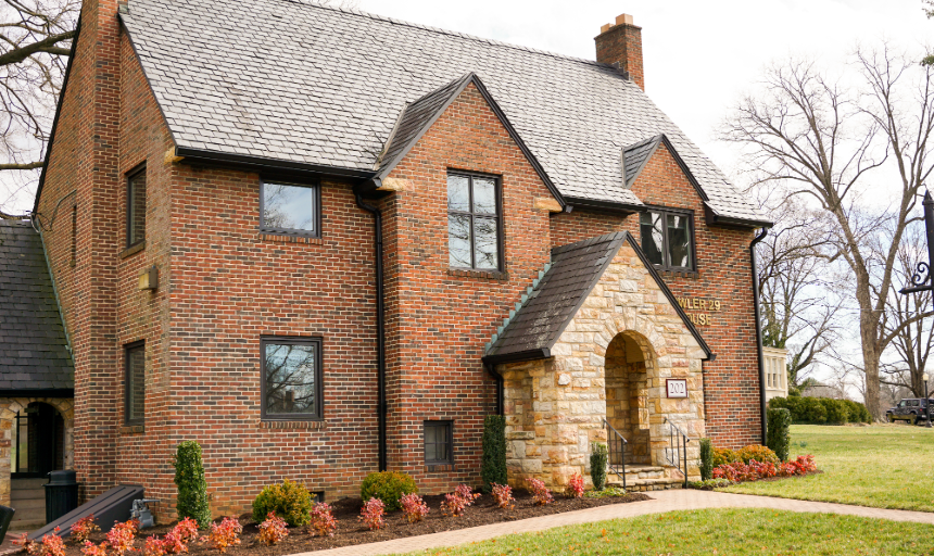 Outside of PLACE building on Roanoke College's campus