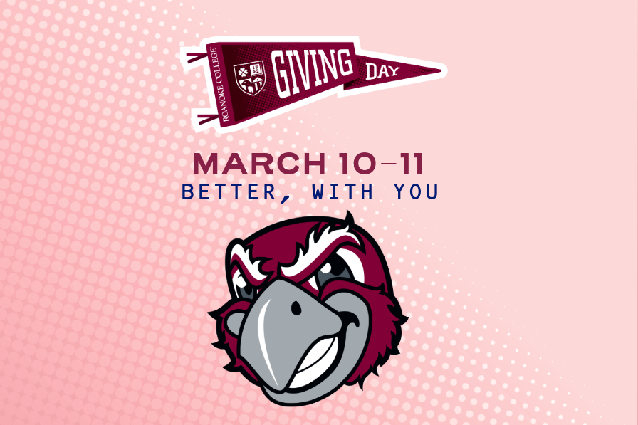 Giving Day graphic with pink/red background
