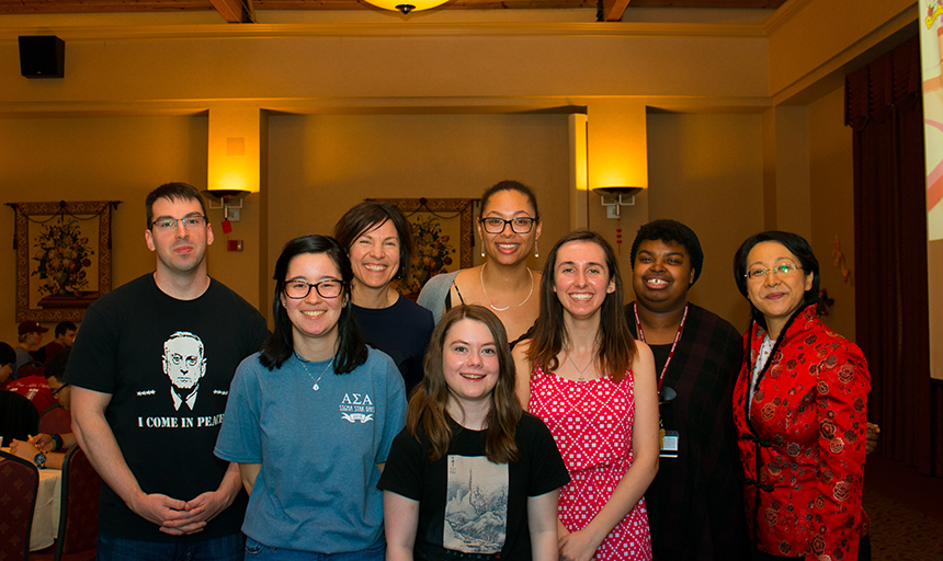 Students and Dr Xu at Lunar New Year Event