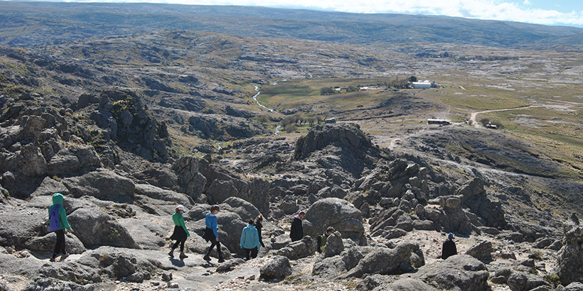 Students hiking in Los Gigantes during a May Term
