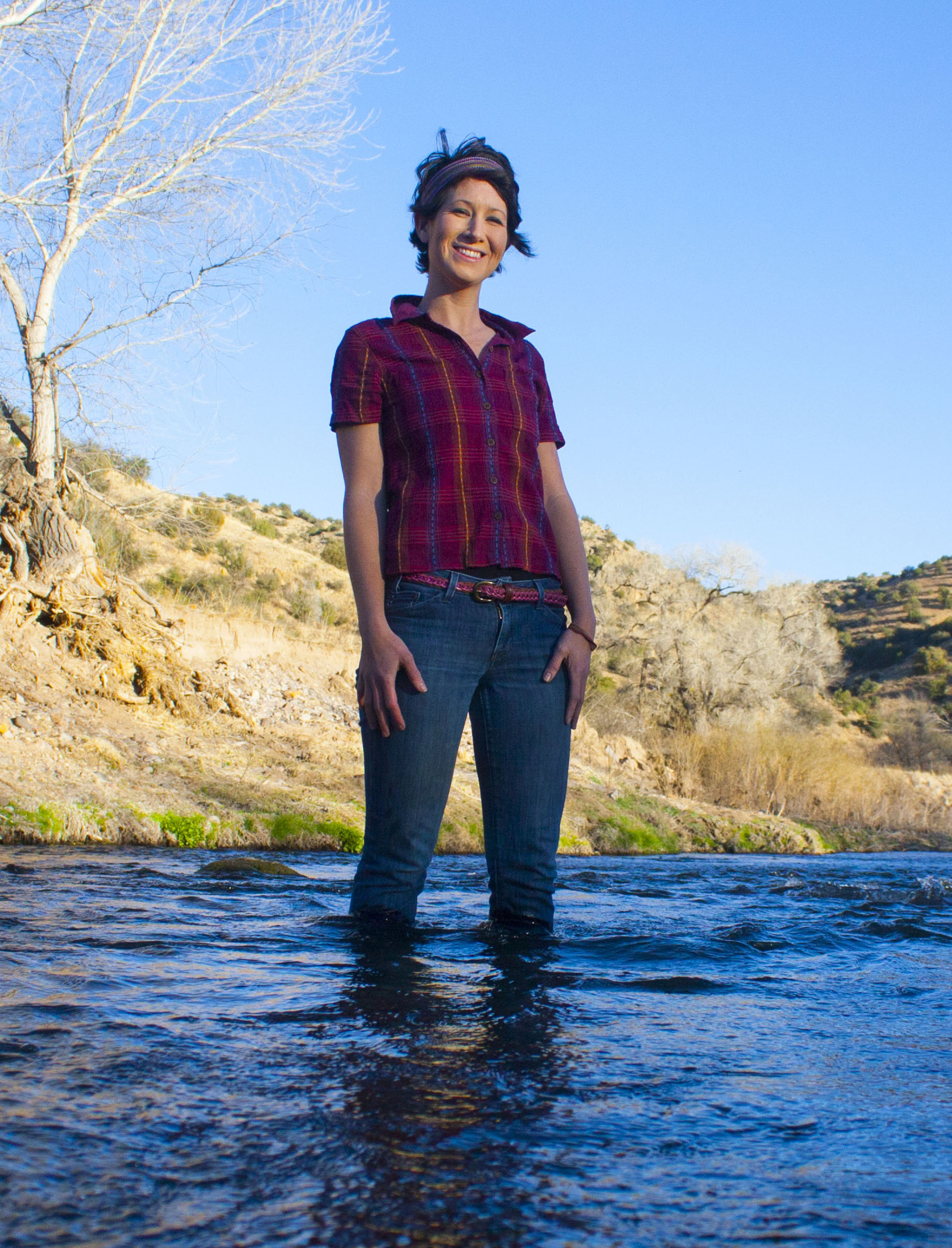 Claire catlett standing in a river