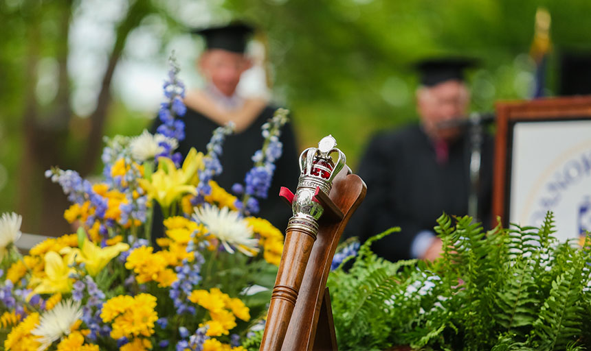 Roanoke College mace at commencement