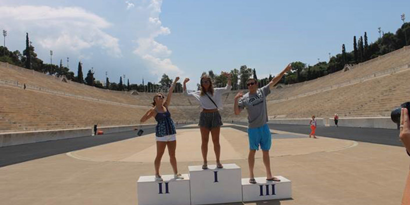 Students in the Panathenaic Stadium