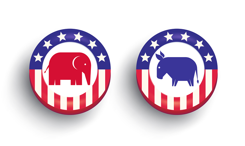 icons for Democrat and Republican parties